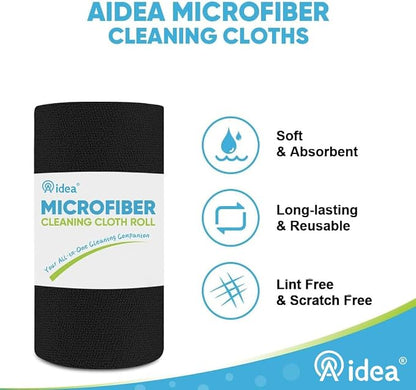 AIDEA Microfiber Cleaning Cloth 165 Sheets 3 Roll, Shop Rags Washable, Cleaning - Image 3