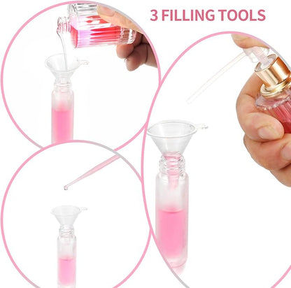 12 Pack Essential Oil Roller Bottles, 10ml 0.34oz Empty Frosted Glass Roller - Image 5