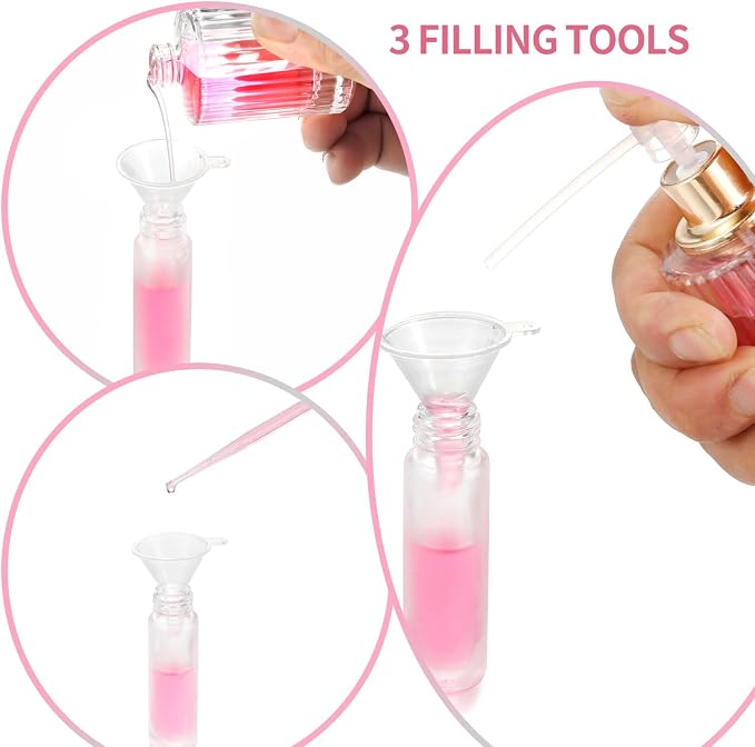 12 Pack Essential Oil Roller Bottles, 10ml Empty Frosted Glass Roller Bottles - Image 5