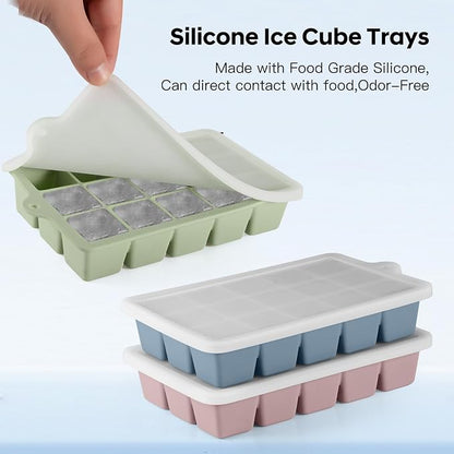 Silicone Ice Cube Tray 2 Pack, HANCELANT Ice Cube Mold, Ice Trays - Image 5