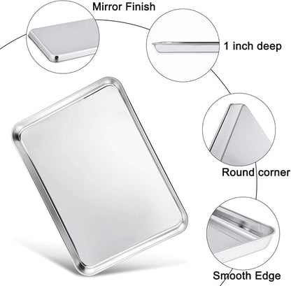 TeamFar Baking Sheet with Rack Set of 4, 20’’×14’’×1.2’’, Half Size Stainless - Image 3