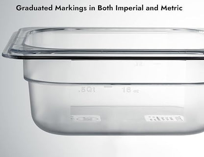CURTA 6-Pack 1/6 Size 2.5" Deep NSF Polycarbonate Food Pans | Dishwasher & - Image 4