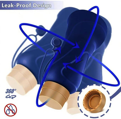 Collapsible Water Bottles,650ml,Leak Proof,Reuseable BPA Free Silicone Foldable Water Bottles,Durable Lightweight for Travel Gym Camping Hiking,Compact Size Portable Sports Water Bottle (Deep Blue)