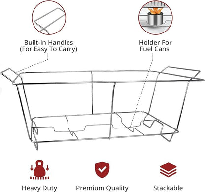 COMFICOVE 12 Pack Chafing Wire Rack Buffet Stand Chrome Frame - Image 8