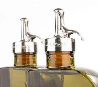 Olive Green 12oz Glass Olive Oil Bottle Dispenser - 350ml Oil and Vinegar - Oil - Image 7