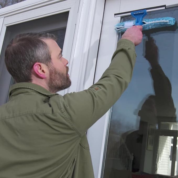 Unger Professional 2-in-1 Squeegee and Scrubber, 14” Window Cleaning Tool - Image 3