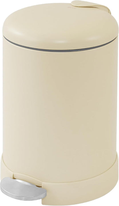 Glad Small Trash Can, 1.2 Gallon | Round Stainless Steel Garbage Bin by GladTrashFoodStorage