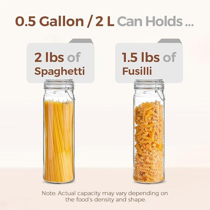 ComSaf 3-Pack 68oz 13-Inch Tall Glass Pasta Containers - Image 3