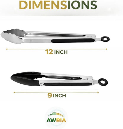Silicone Tongs for Cooking Heat Resistant Kitchen Tongs Stainless Steel Cooking - Image 2