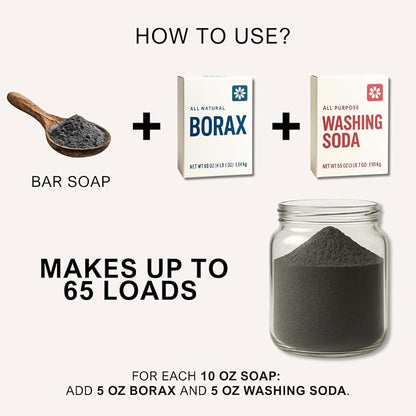 Charcoal Laundry Detergent Booster Powder – Concentrated Ground Bar Soap | Mix - Image 3