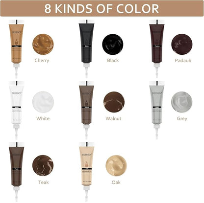 Wood Furniture Repair Kit- 8 Colors Wood Fillers and Touch Up Markers, New - Image 3