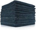 The Rag Company - All-Purpose Microfiber Terry Cleaning Towels - Commercial Grade, Highly Absorbent, Lint-Free, Streak-Free, Kitchens, Bathrooms, Offices, 300gsm, 12in x 12in, Midnight (12-Pack)