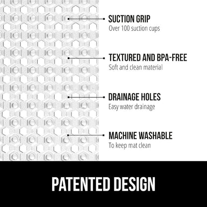 GORILLA GRIP Patented Square Shower Stall Mat, Small Bathtub Floor Mats - Image 2