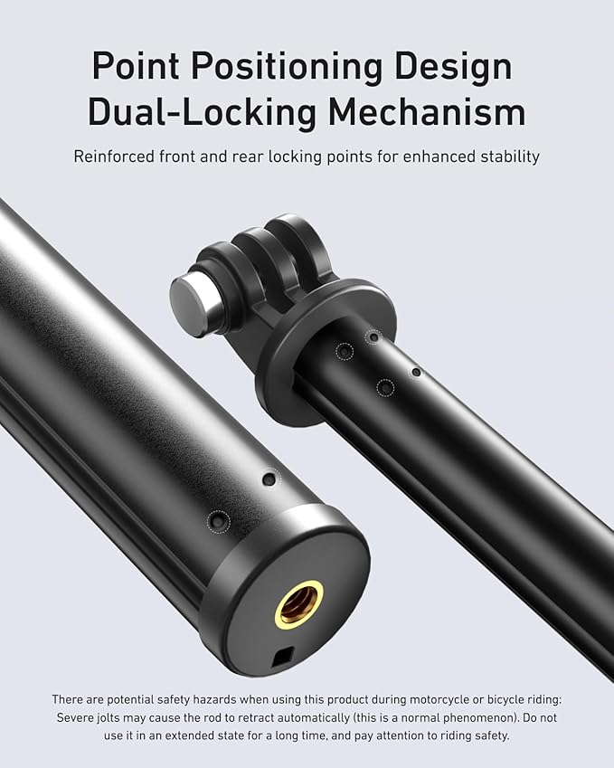 TELESIN 47" Extension Selfie Stick, Portable Handheld Invisible Monopod Pole for GoPro Hero 13 12 11 10 Insta360 X5 X4/DJI Osmo 360/Action 5 4 Pocket/AKASO Vlog Selfie Stick, Action Camera Accessories