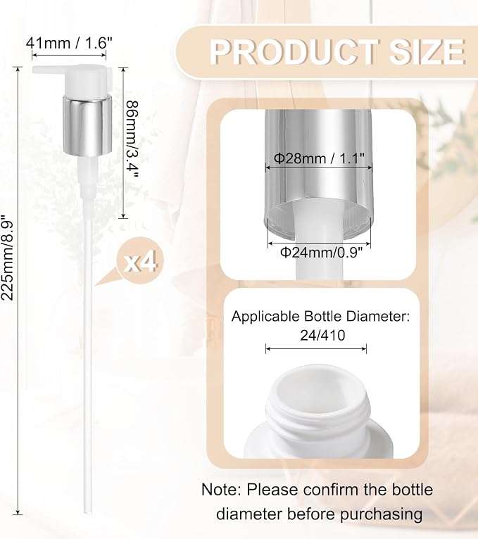 uxcell 4 Pcs Soap Dispenser Pump Heads, Hand Soap Dispensers Top Pumps - Image 2