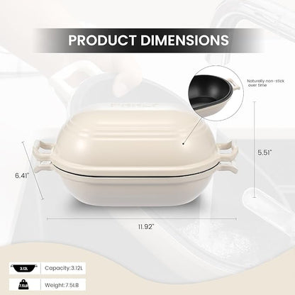 Enameled Cast Iron Dutch Oven for Sourdough Bread Baking, 9 x 5-4/5 Inch Oval - Image 2