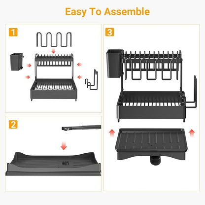 Extendable Dish Racks 16.3"-21.6" L x 16.7" W, Stainless Steel Dish Drying Rack - Image 5