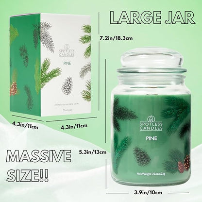 Pine Candle - Large 22oz Glass Jar - Decorated Jar Within a Presentation Gift - Image 4
