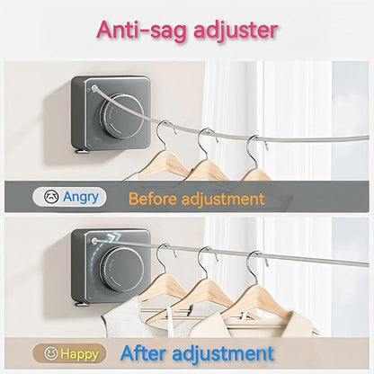 Retractable Clothesline, Wall Mounted, Stainless Steel, 17 Ft Indoor Outdoor - Image 6