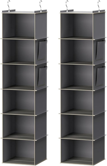 YOUDENOVA Hanging Closet Organizer, 6-Shelf Closet Hanging Storage Shelves by YOUDENOVA