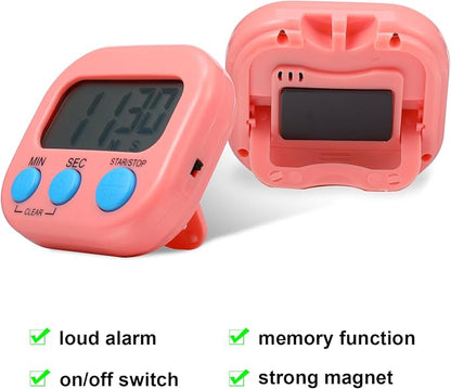 Weewooday 50 Pcs Large Classroom Timers Stopwatch Magnetic Kitchen Digital - Image 3