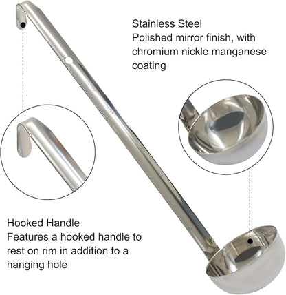 2 Oz Stainless Steel Ladle, Portioning and Serving Soup and Stew in Restaurants - Image 3