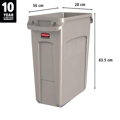 Rubbermaid Commercial Products SLIM JIM Plastic Rectangular Trash/Garbage - Image 2