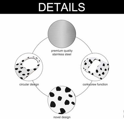 Small Dot Pattern Stainless Steel Bottle Opener Black Polka Circles - Image 3
