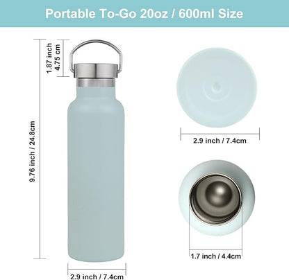 Neihepal 20 oz Insulated Water Bottles Bulk 4 Pack, Stainless Steel Double Wall - Image 5