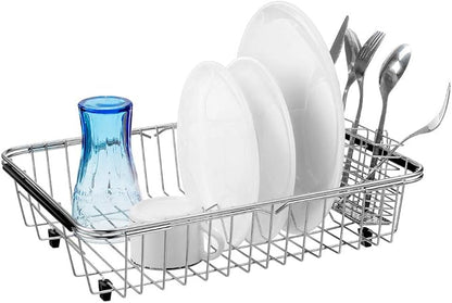 SANNO Expandable Dish Drying Rack Over Sink Dish Rack Shelf in Sink or On - Image 6