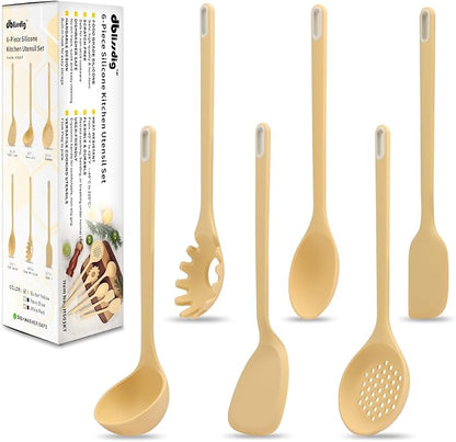 Silicone Kitchen Cooking Utensils Set of 6, Non-Stick Food Grade Silicone by Unknown