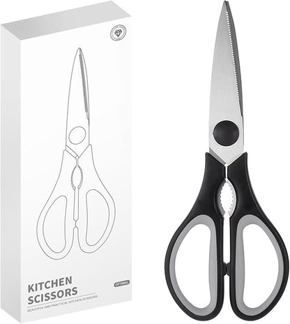 Black Grey Kitchen Shears, Rkqoa Kitchen Scissors Heavy Duty Cooking Scissors by almarto
