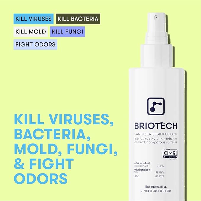BRIOTECH Sanitizer Disinfectant Hypochlorous Spray, Kills 99.99% of Viruses & - Image 3