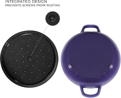 Flavehc Braiser Enameled Cast Iron Braiser 2.25 qt Braiser Pan - Image 5