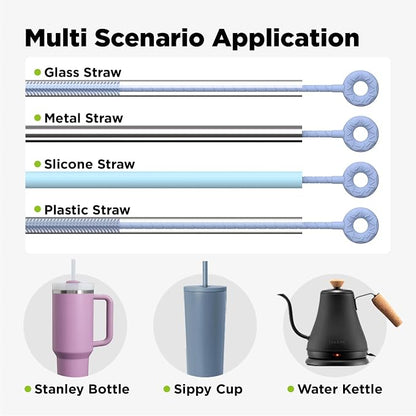 2 Pcs Silicone Straw Cleaner Brush, Extra Long Cleaning Brushes - Image 6