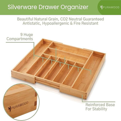 Bamboo Drawer Organizer, 2 Pack - Image 3