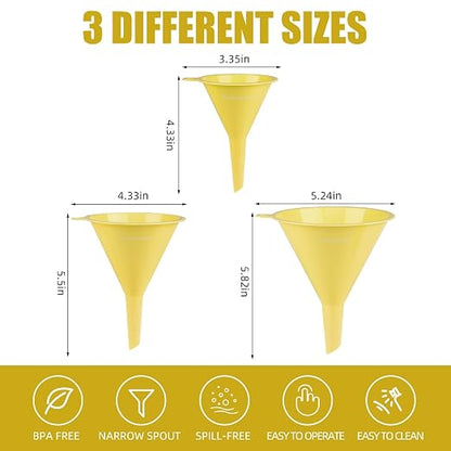 Plastic Kitchen Funnel Set of 3, Round Kitchen Funnels - Image 2