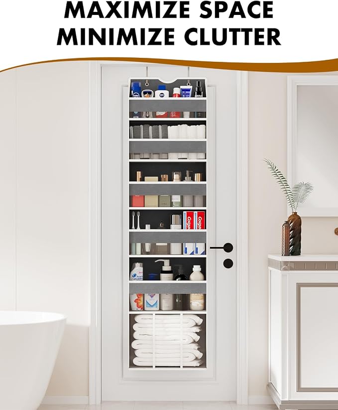 Over The Door Organizer Storage - 50lb Heavy Duty 6 Shelf Over Door Organizer - Image 7