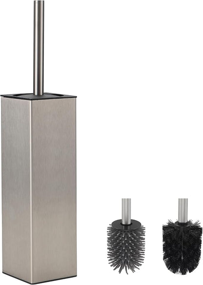 BVL Toilet Brush and Holder Set Brushed Nickel Toilet Bowl Cleaner Brush by BVLBath