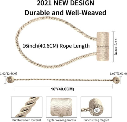 18 Inch Strong Magnetic Curtain Tiebacks, Curtain Holdbacks Modern Upgrade - Image 2