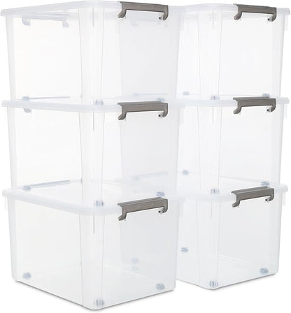Citylife 6 Packs 58.1 QT Plastic Storage Bins by CitylifeHomeOrganization