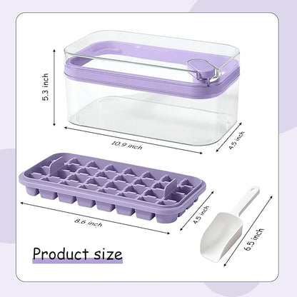 Ice Cube Tray with Lid and Bin for Freezer, 2 Pack - Image 3