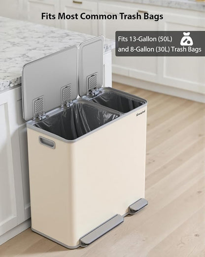 Lovewind Dual Trash Can, 14 + 6 Gallon Garbage Can - Image 7