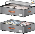 Under bed Storage With Wheels,Large Capacity 7.5 inches Height Storage Bins,Rolling Under bed Shoe Storage Containers,Under bed Storage Drawers for clothes & blankets