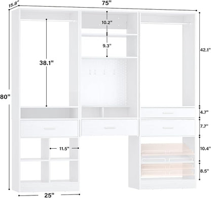 Unikito 75” Modular Closet System, Freestanding Closet Organizer - Image 7