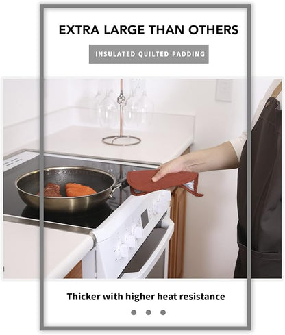 Joyhalo 4 Pack Pot Holders for Kitchen, Cotton Oven Holder - Image 3