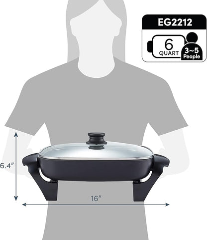 Elite Gourmet 12"x12"x2.15” Ceralast™ PFAS Free Ceramic Electric Skillet - Image 7