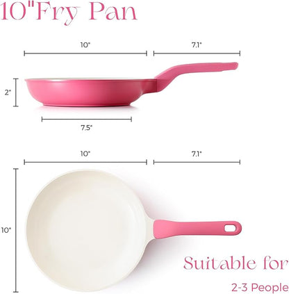 PRICUSIS Nonstick Ceramic Frying Pan, 8/10 Inch Skillet - Image 9