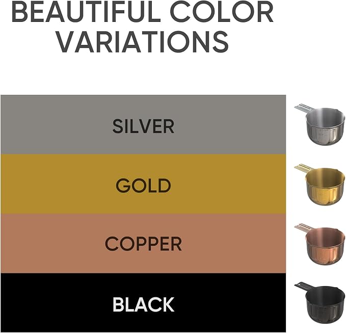 Color Up 2 Cup Measuring Cup, 480ml Copper Stainless Steel Metal Measuring Scoop - Image 5