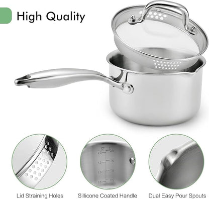 Tri-Ply Stainless Steel Sauce Pan - Image 6